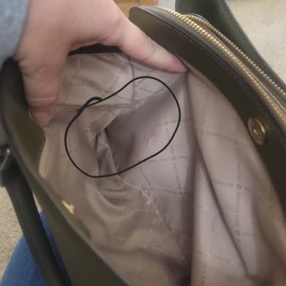 Michael Kors Savannah Saffiano Leather Olive Green Large Satchel Bag - Picture 13 of 13